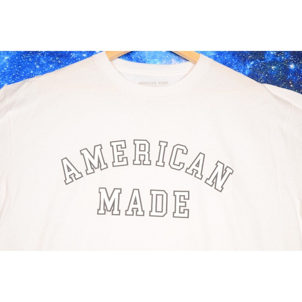 American Giant T-Shirt Mens XL White American Made Graphic Flag Collection - Picture 2 of 7